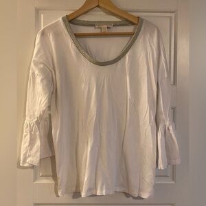Michael Kors Pullover Top with Metallic Trim - L